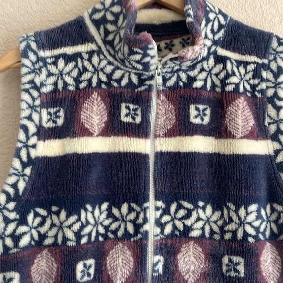 Vintage Oregon Fleece Patterned Soft Vest Size Small Purple Pink Pastel Fluffy - Picture 2 of 4